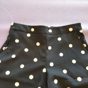 Women's navy polka dot palazzo pants, size XS